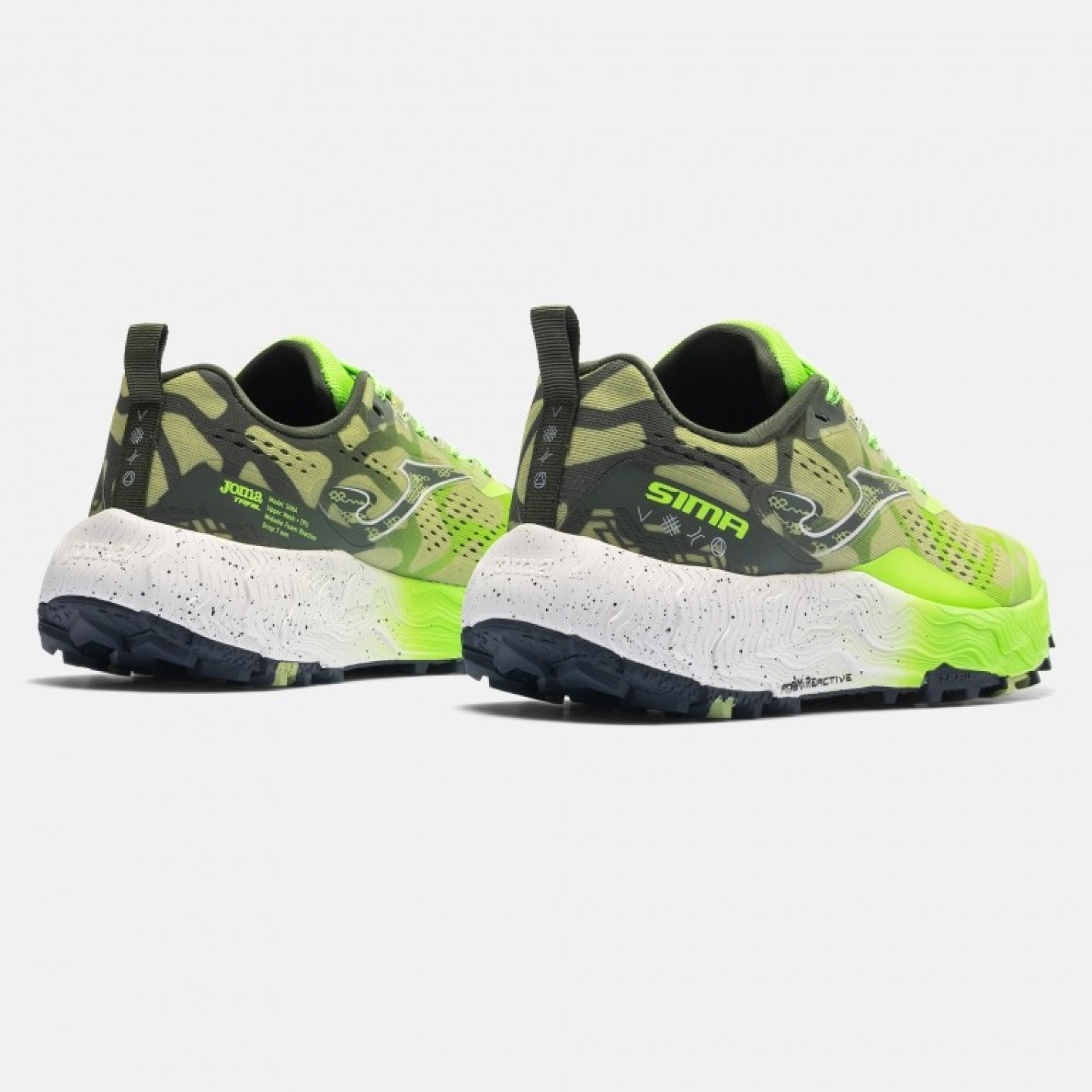Zapatilla Trail Hombre Sima 2615 Verde Flúor Transpirable