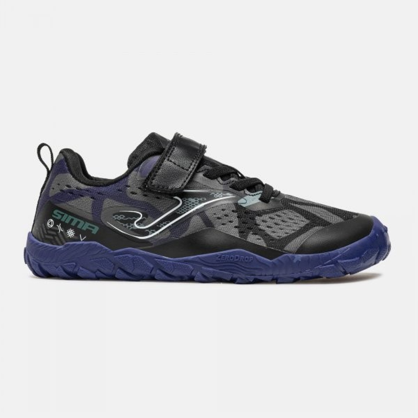 Zapatilla Barefoot Trail Niños Velcro Joma Sima 2631 Negro Transpirable